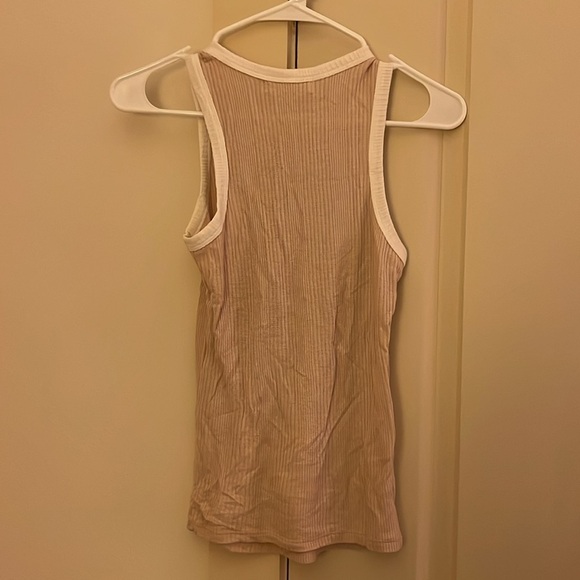 Joah Brown Tan and White Ribbed Tank Top - Picture 4 of 4
